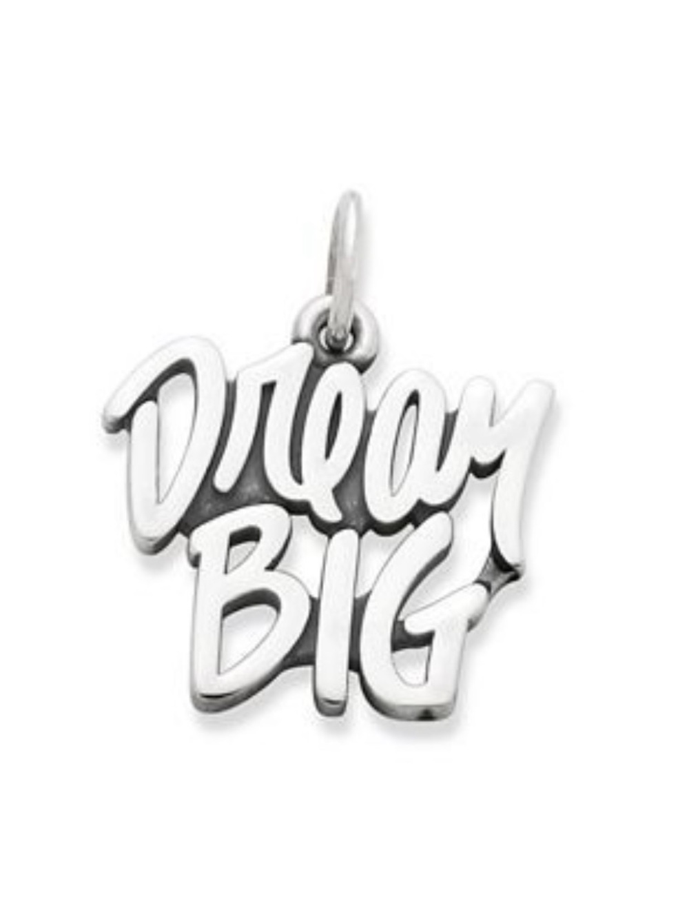 Retired James Avery "Dream Big" Script Pendant - Silver Tone